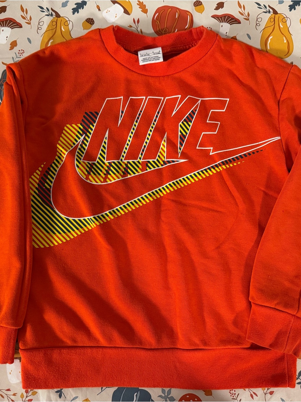Nike Orange Graphic Kids Crewneck Sweatshirt